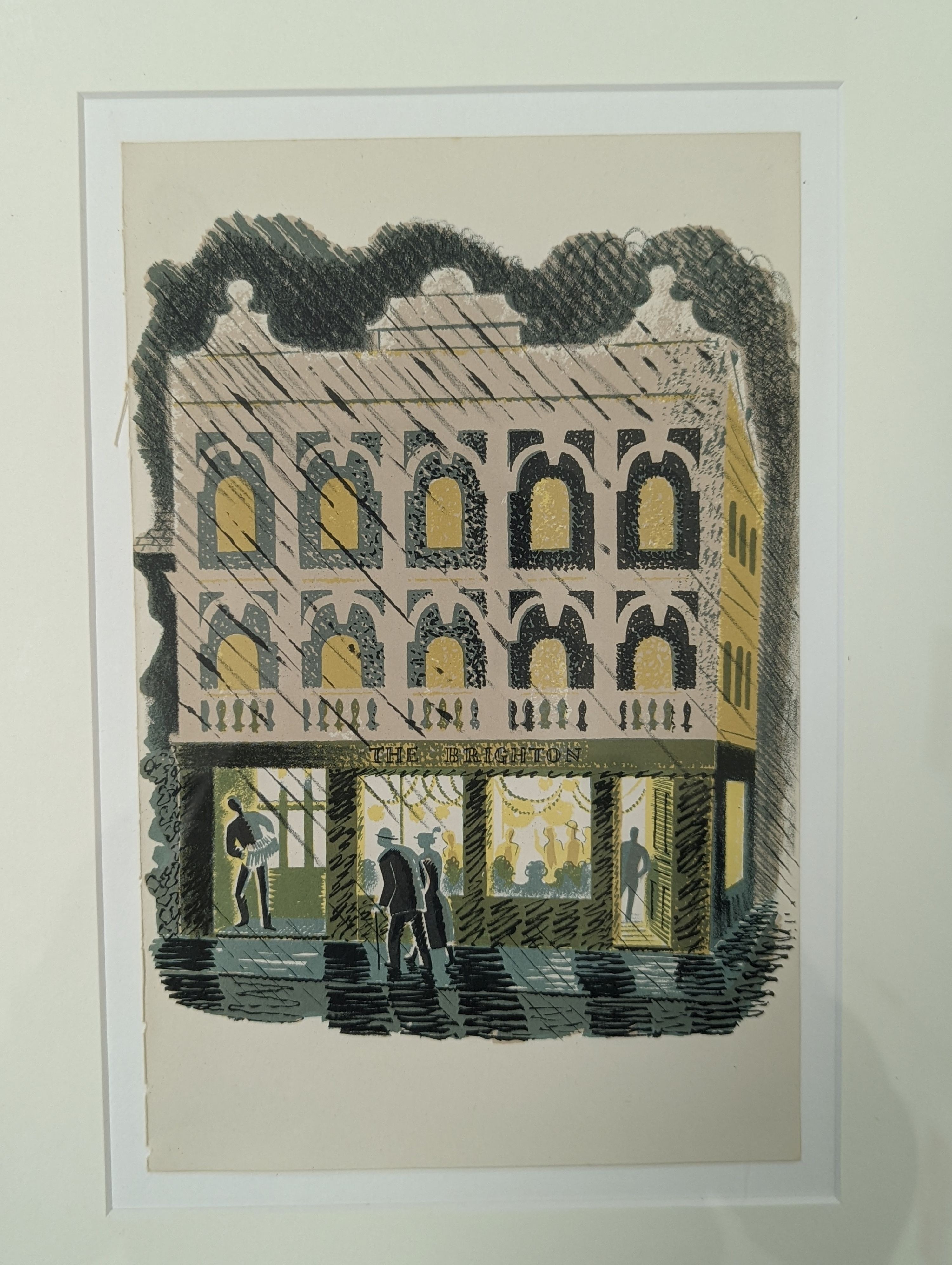 Eric William Ravilious (1903-1942), original lithograph from ‘High Street’, The Brighton Public House, 23 x 15cm